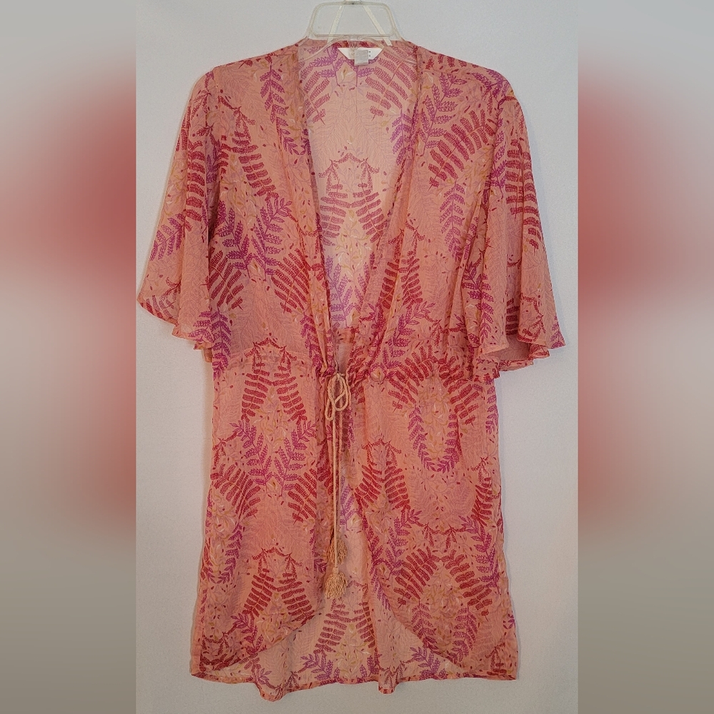 Lauren Conrad Pink and Purple Kimono/Swimsuit Cover Up One Size